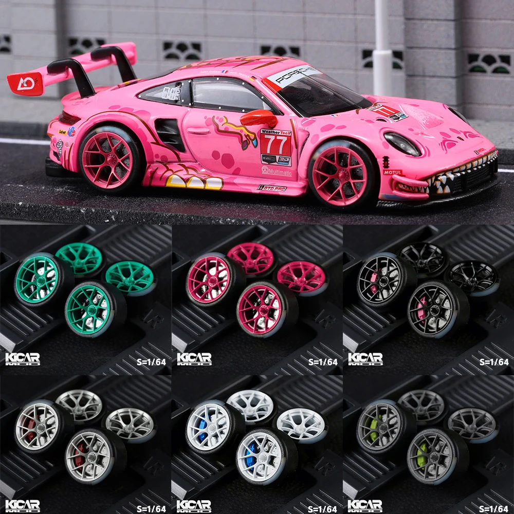 

Колеса Kicarmod 1/64 для моделей автомобилей, динамические, из смолы, с резиновыми шинами и тормозными дисками диаметром 10,5 мм и 10,8 мм для MINI GT