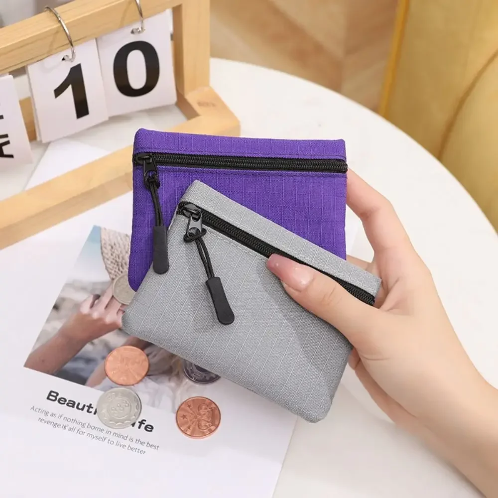 Fashion Zipper Type Coin Purse Women Solid Color Waterproof Small Item Card Storage Bag Travel Portable