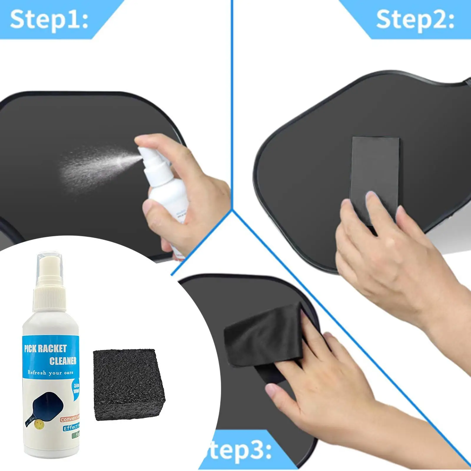 

Спрей для чистки лопаток Pickleball, универсальный, повышающий производительность, портативный