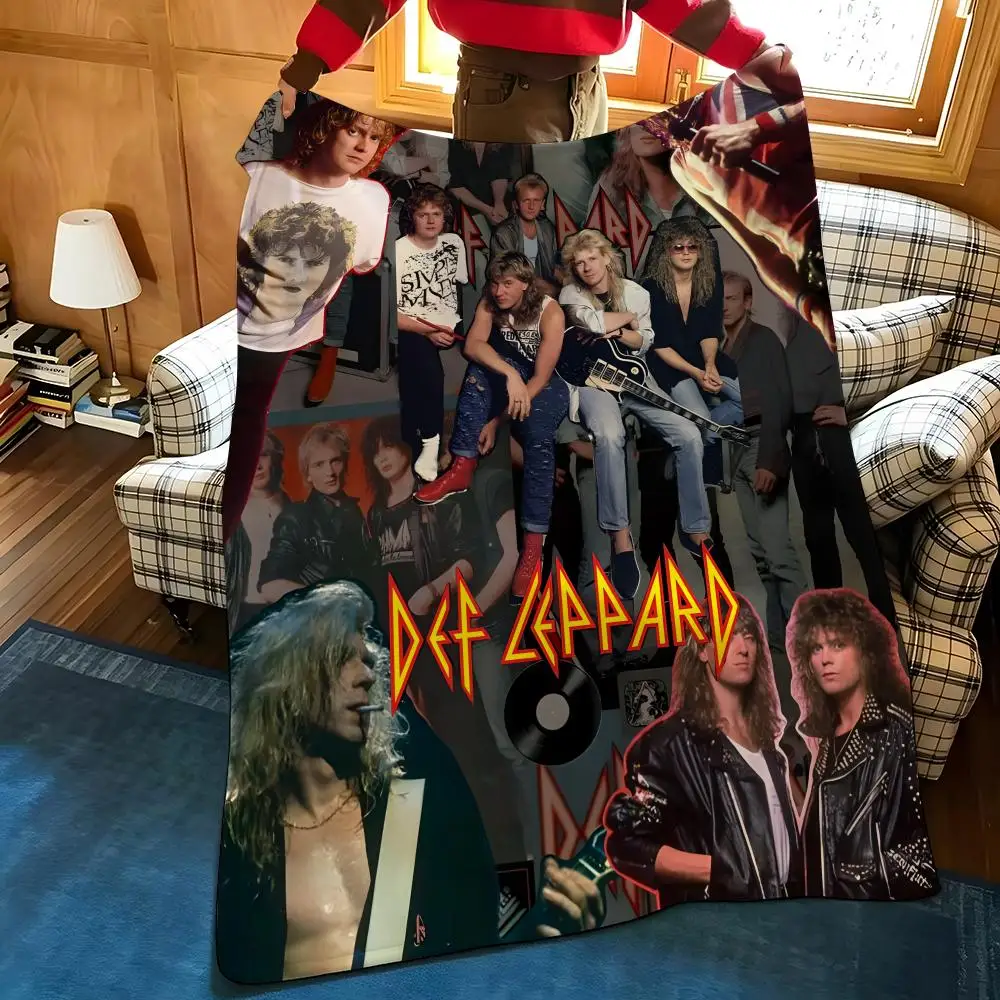 Music D-Def L-Leppard Überwurfdecke aus Flanell, geeignet für Sofas, Betten, Büros, Reisen, Campingstühle – Detail 9