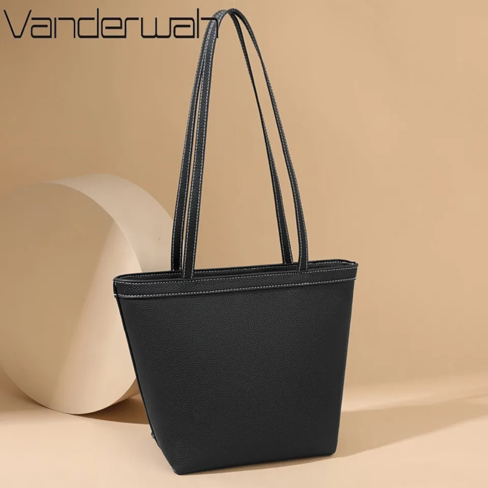 

100% Genuine Cowhide Leather Women Shoulder Bag High Quality Totes Ladies Large Capacity Fashion Commuting Bag Sac A Main