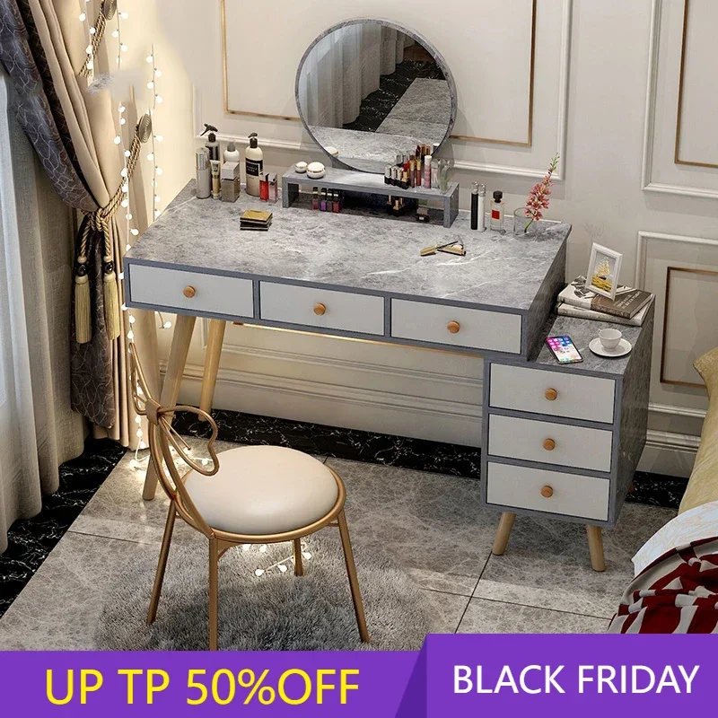 

Mirror Dresser Dressing Table Toiletries Drawers White Mobile Make Up Tables Set Dresser Mesa De Maquillaje Bedroom Furnitures