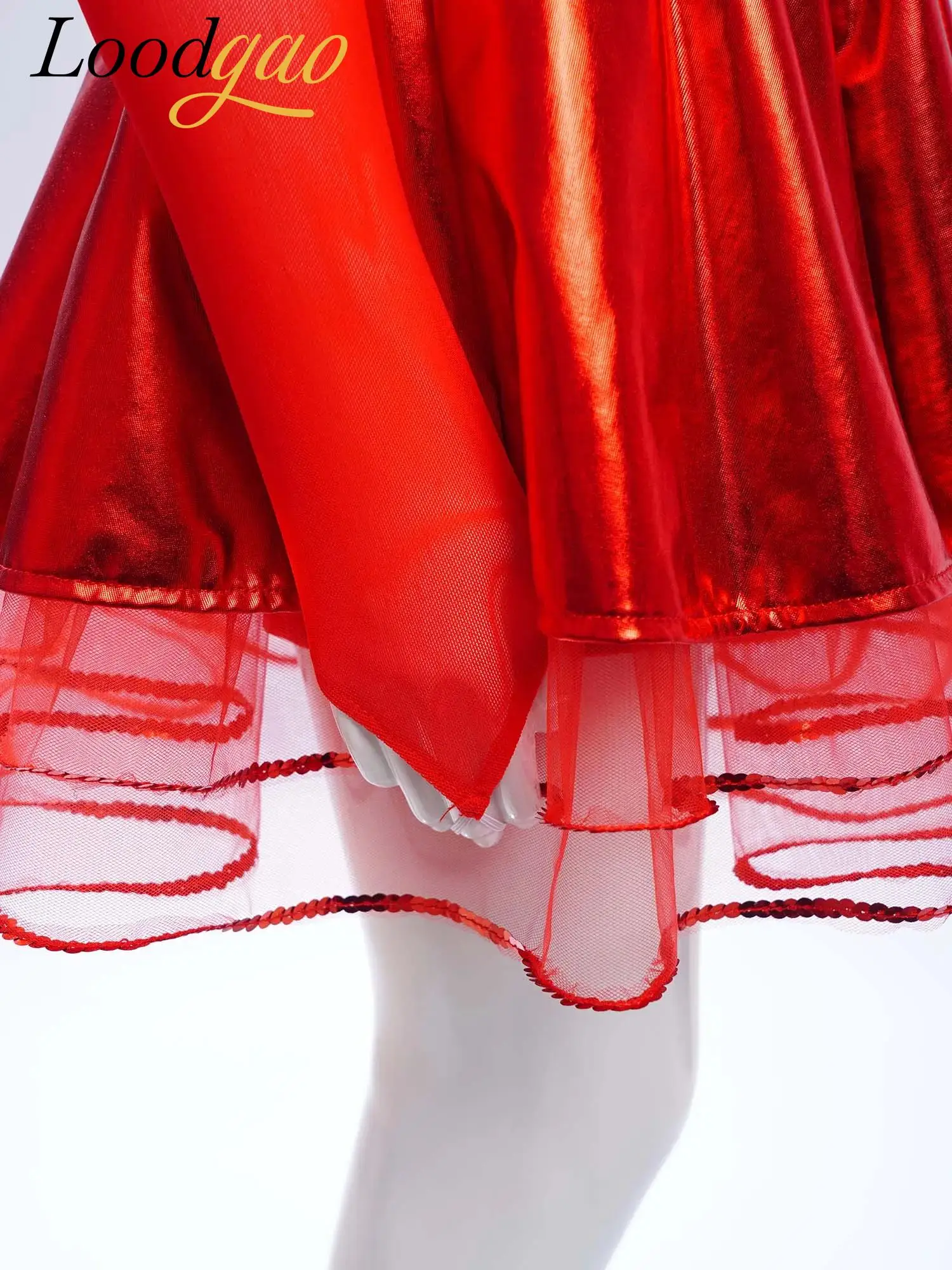 

Детский блестящий костюм для танцев: прозрачное сетчатое платье-туту для девочек с пайетками, металлический сценический костюм для джазовых и балетных выступлений