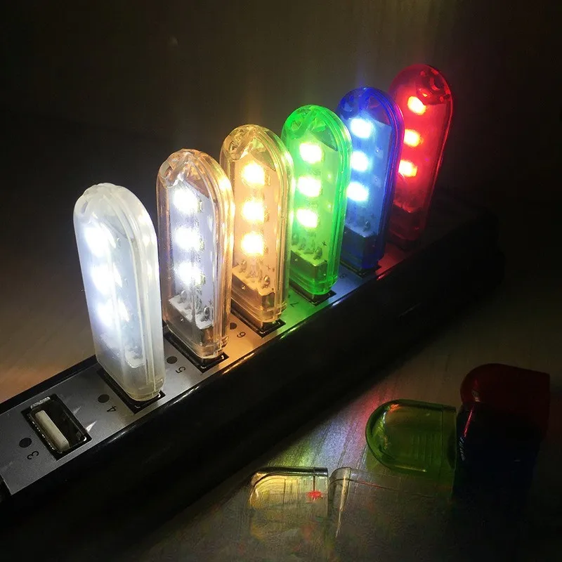 1/5/10PCS USB 야간 조명 휴대용 LED 램프 책 조명 캠핑 노트북을위한 밝은 독서 램프 침실 흰색 따뜻한 야간 조명