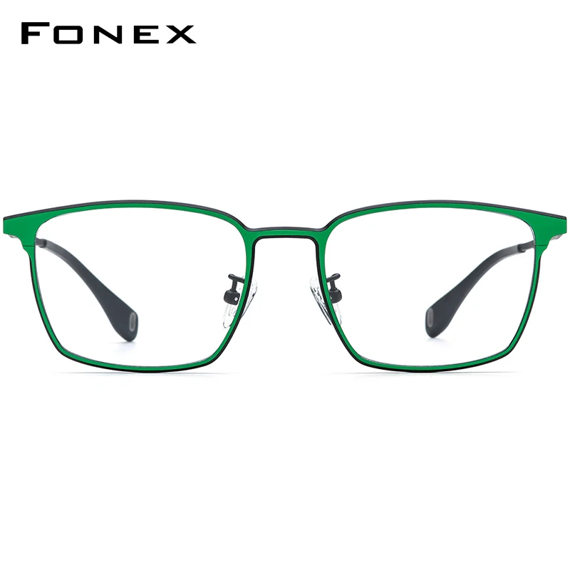 FONEX Multicolor Titanium Glasses Frame Men New Fashion Brand Design Square Eyeglasses Women Japanese Ultralight Eyewear 85856