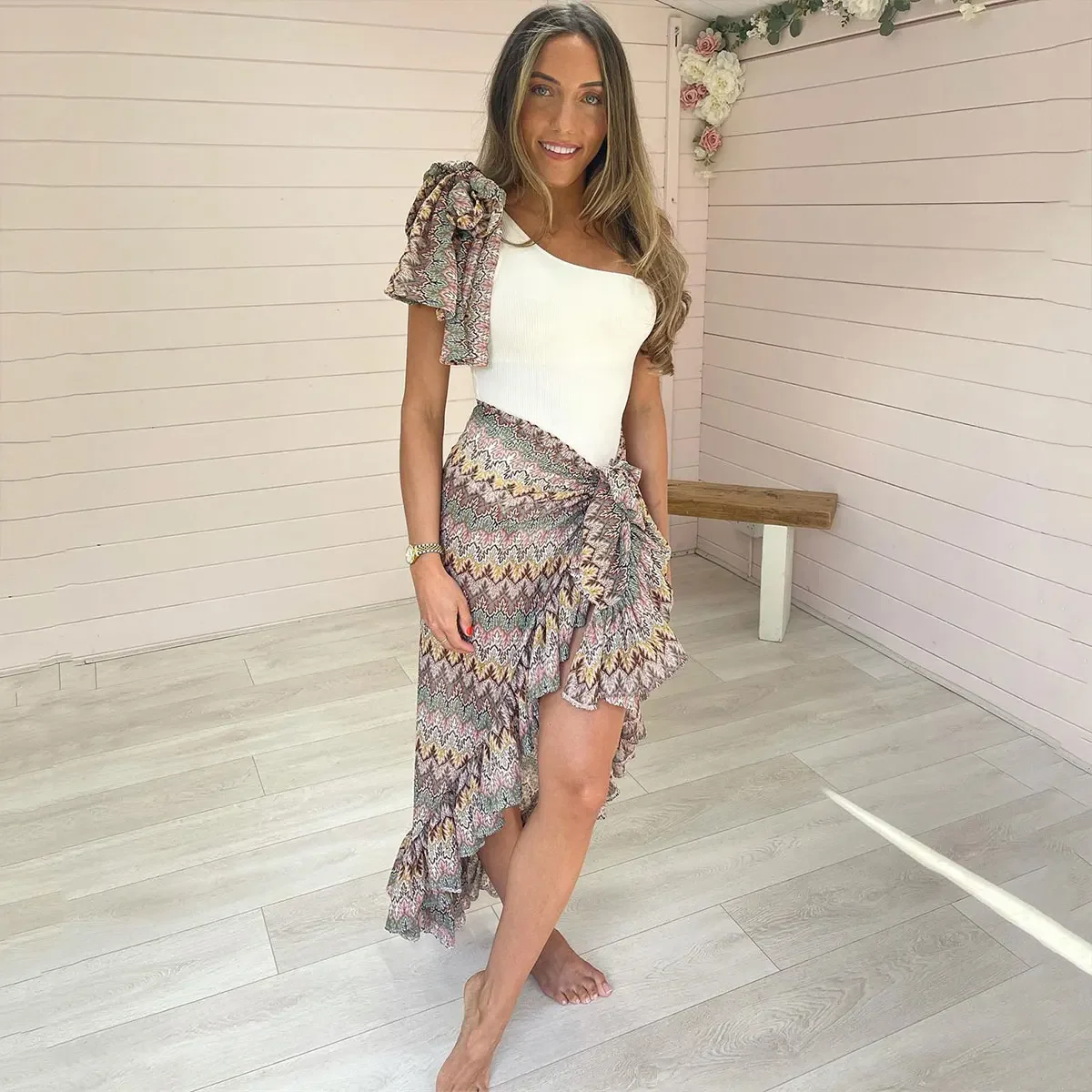 2026 Arrival Push Up Women Bikini Set Floral Printed Ruffle Bikinis Strappy Bandage Swimwear Brazilian Biquini Bathing Suit
