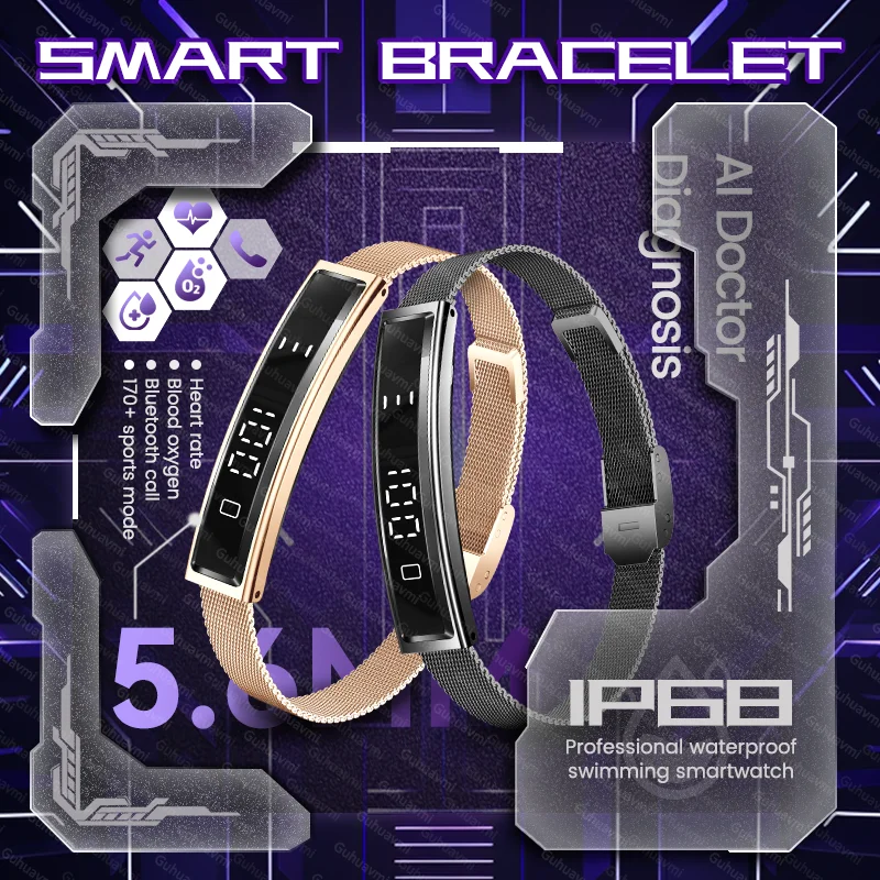 

2025Новый Спорт на открытом воздухе Фитнес Мужчины IP68 Водонепроницаемый Смарт-браслет Женщины Сердечный ритм Кислород в крови Диагностика здоровья Смарт-браслет