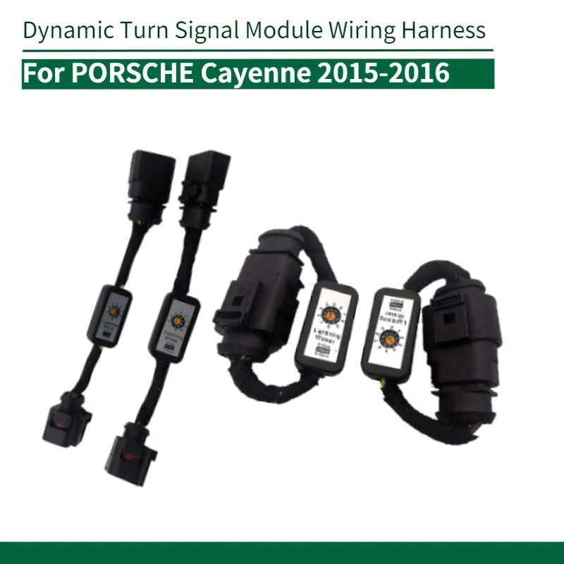 2PCS Dynamic Turn Signal Indicator LED Taillight Car Dynamic Add-on Module Cable Wire Harness For PORSCHE Cayenne 2015-2016