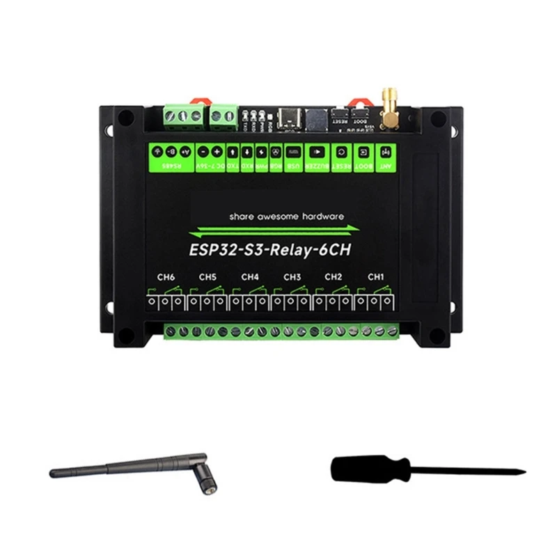 

6CH ESP32S3 WiFi Relays Module RS485 HAT WiFi Bluetooth-compatible Control