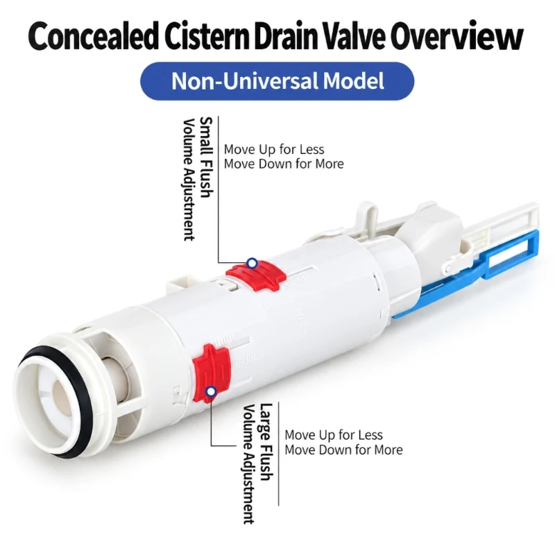 Concealed Cistern Water Discharge Mechanism, ABS Replacement Assembly with Silicone Seal for In-Wall Toilet best sale