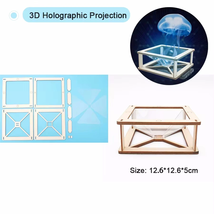 3D Holographic Projection DIY Funny Toys Children Educational Toy Science Experiment Technology Production Handmade Material
