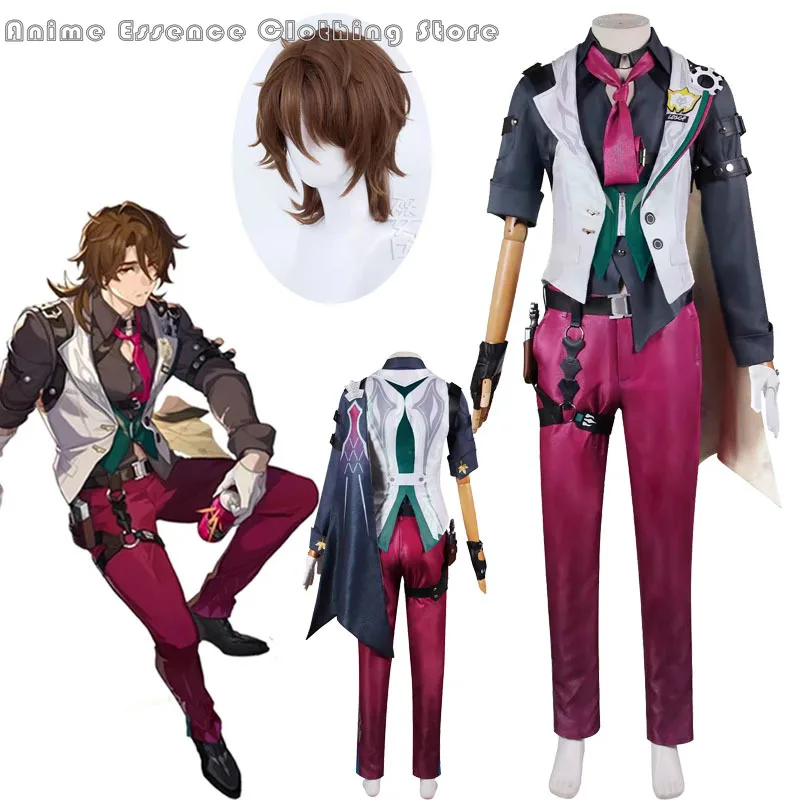 Honkai Star Rail Gallagher Cosplay Costume Wig Pants Shirt Vest Tie Suits Men Women Halloween Party Carnival Roleplay Outfits