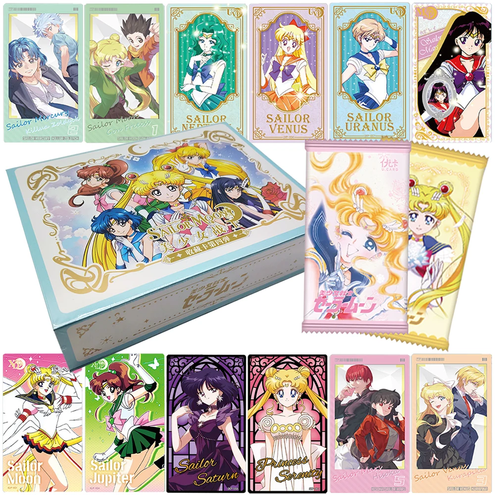 Sailor Moon Fantasy Anime Collection Card Exquisite Craftsmanship Character Sticker Card Surprise Birthday Gift Toy for Children