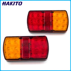 2Pcs Car Waterproof 12 LED Tail Rear Lamps Pair Boat Trailer 12V 24V Rear Parts for Truck Vans ATV Lorry Caravans Car Lighting