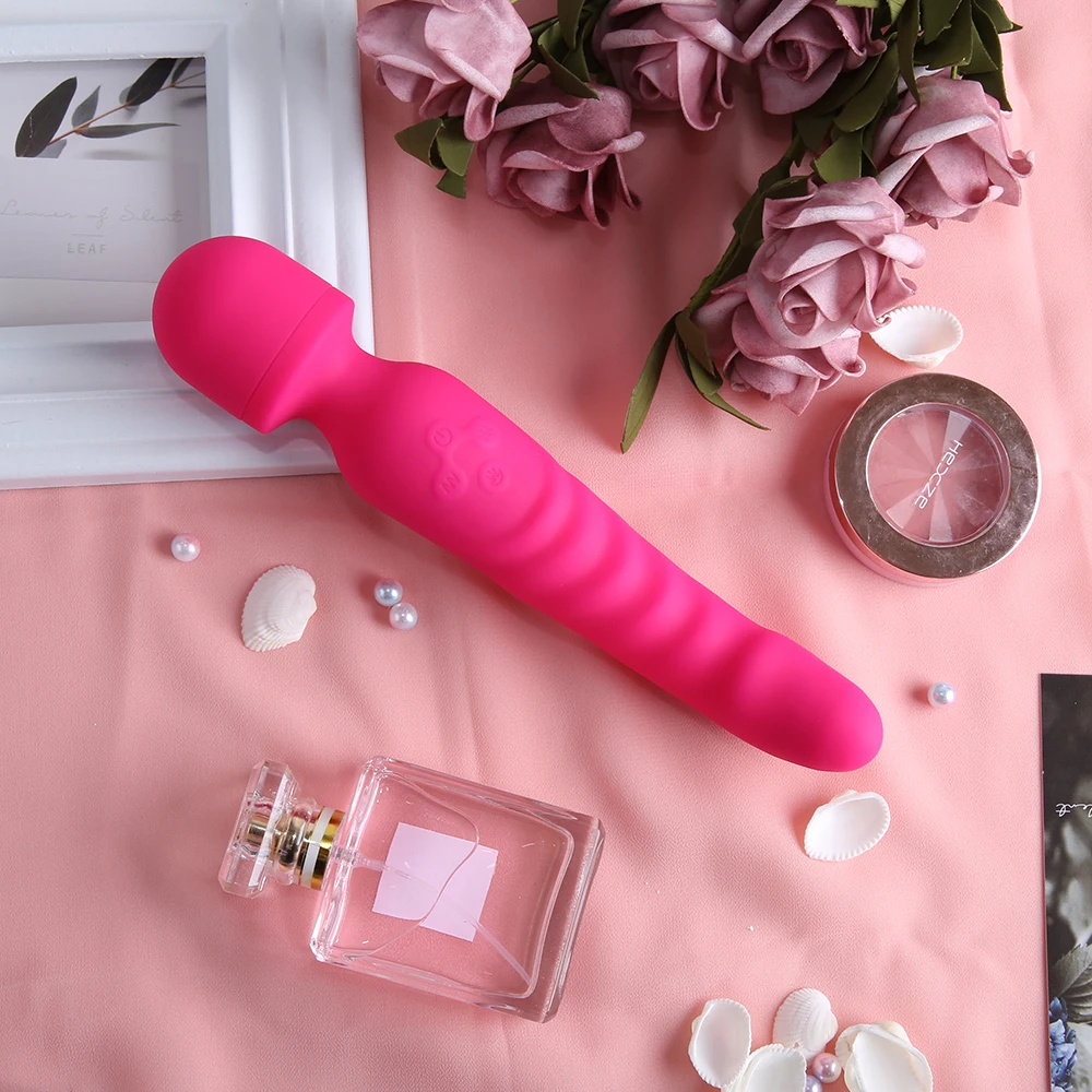 Dildo G Spot Vibrator for Women AV Magic Wand Massage Masturbator Vibrator Clit Stimulator Silicone Heating Sex Toys for Women