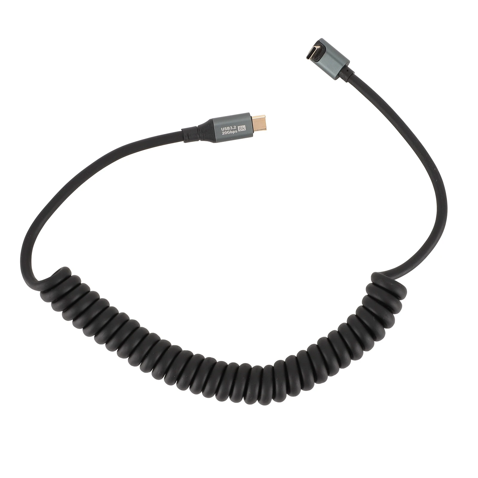 USB C to USB C Cable PD100W Fast Charging USB3.2 20Gbps 20V5A 8K 60hz Sound Video Stretchable Spring Spiral Cable C Male