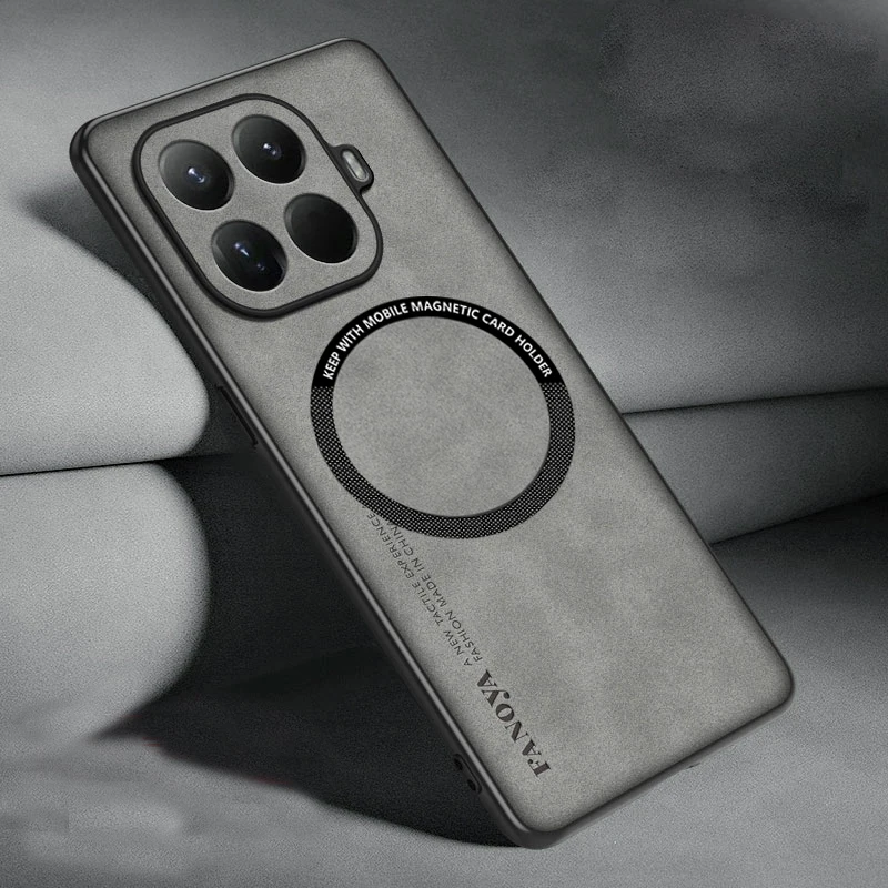 حافظة صلبة من جلد الغنم الناعم لهاتف Xiaomi 15T 15T Pro Magsafe غطاء شحن لاسلكي #2