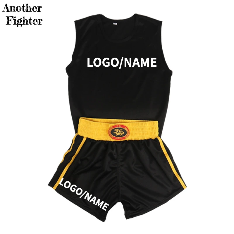 Kickboxing Shorts and Shirt Set Martial Arts Wushu Sanda Muay Thai Shorts Men Women Children Custom MMA Combat Wrestling Uniform - Image 3