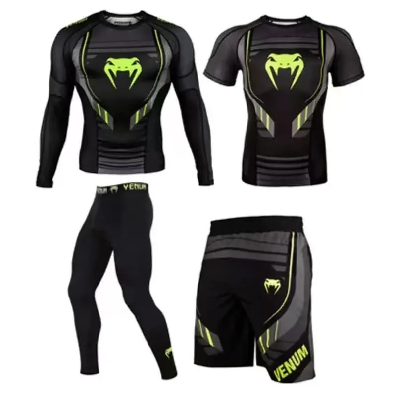UFC Boxing Tight Quick Dry Suit Muay Thai Fighting Venom 4 Piece Gym Set