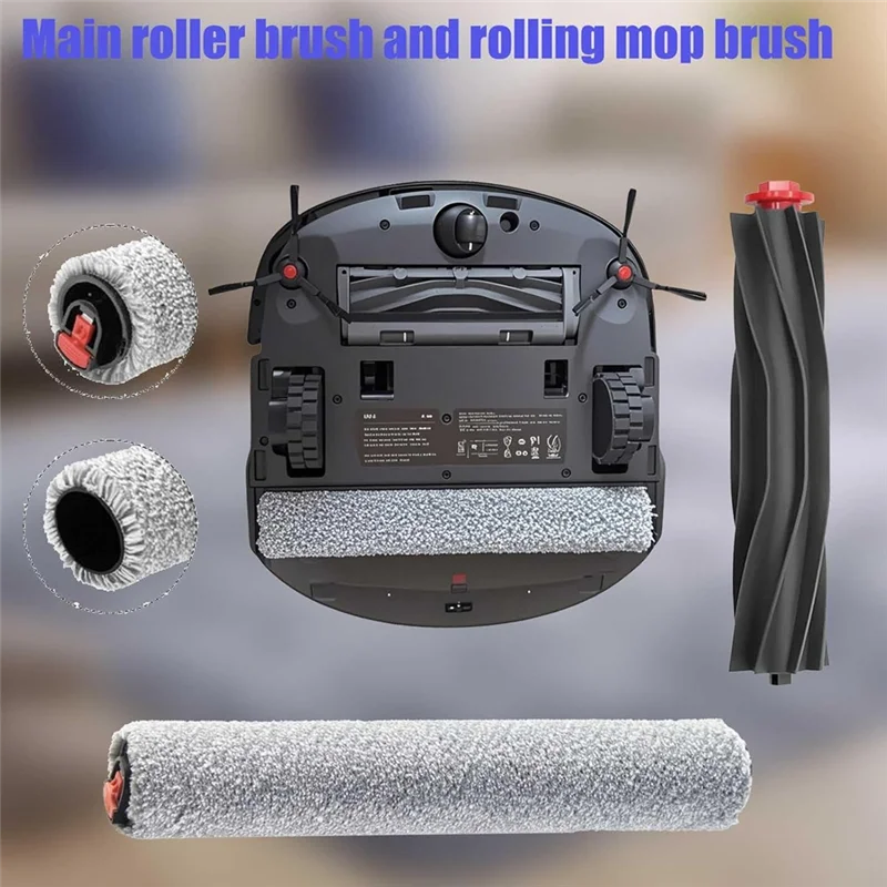 

M10K S1 Pro Replacement Parts Main Brush X1,Side Brush X6, Washable Filter X4 Dust Bag X4, Rolling Mop X3