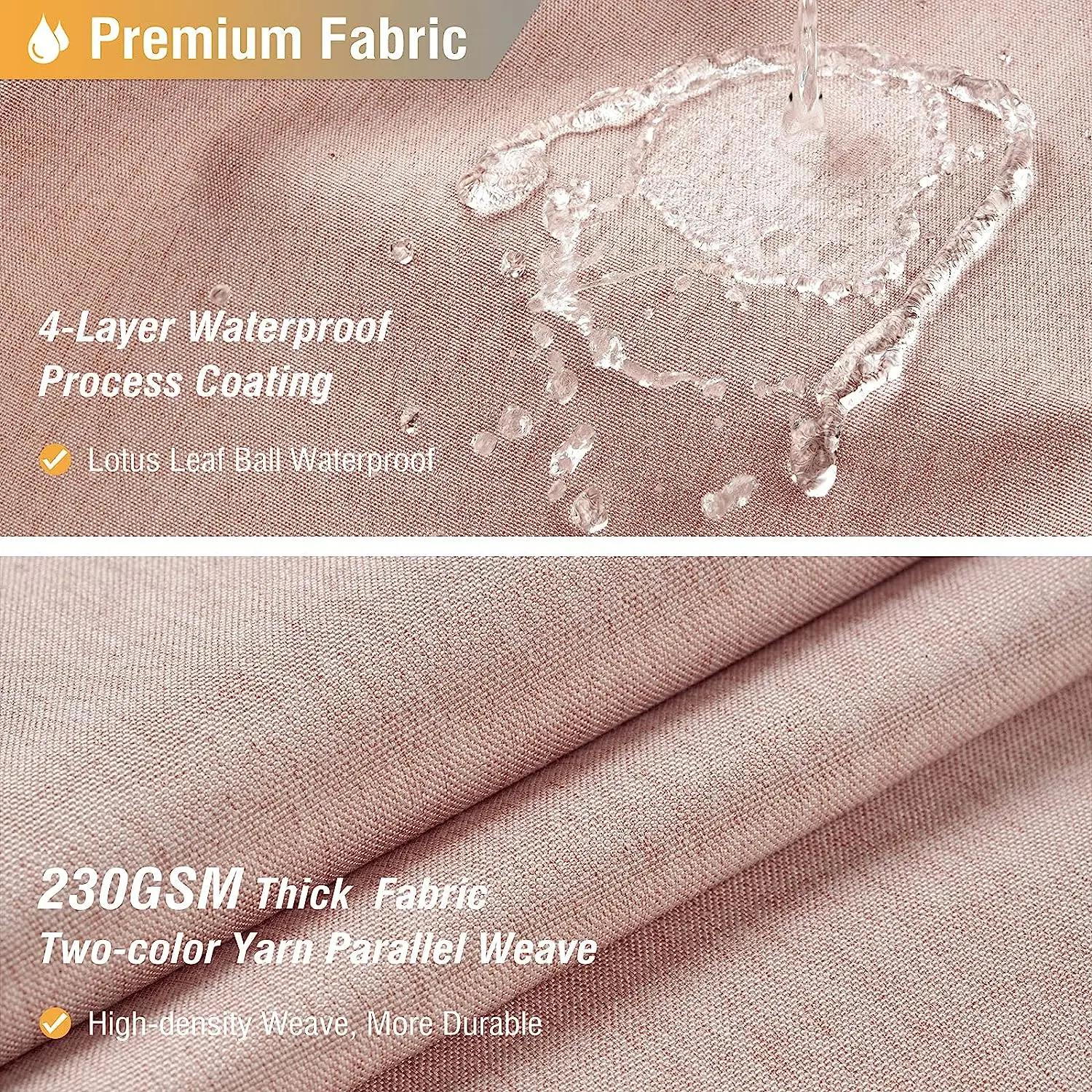 Luxury Linen Shower Curtain with Silver Metal Hooks Bathroom Waterproof Thick Fabric Bath Curtains Bathtub Large Bathing Cover