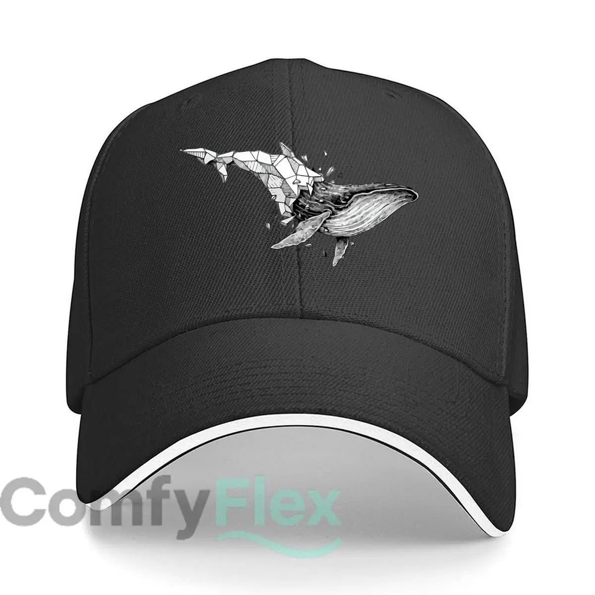 هندسية الحوت الفن الهيب هوب قبعة أزياء الرياضة في الهواء الطلق ساندويتش قبعة بيسبول