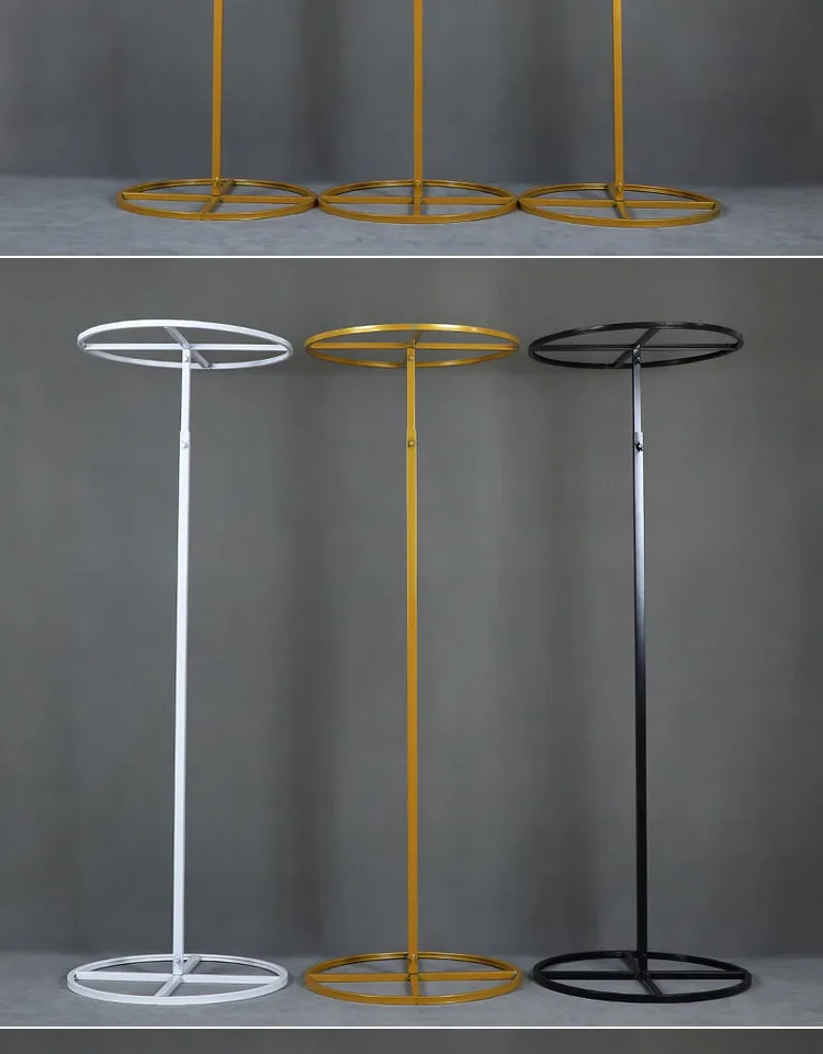 3 Stück höhenverstellbare Hochzeitsbogenrahmenzubehörteile (1,5 m - 3 m), mit runden Metallregalen – Detail 6