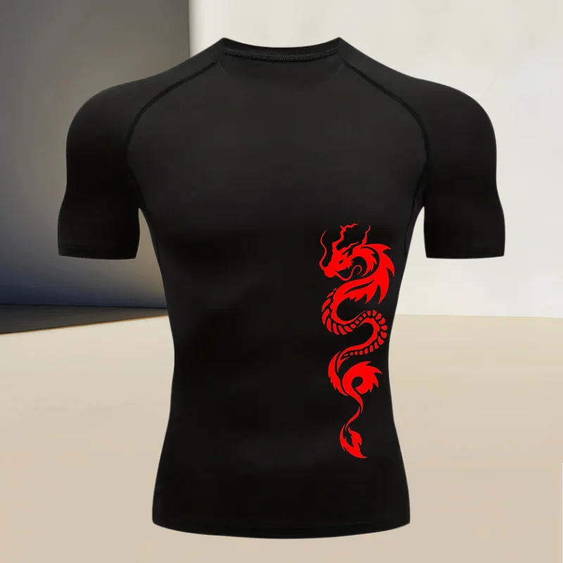Men's sports compression short-sleeved, body-shaping top T-shirt - breathable fabric, perfect gift for Father's Day