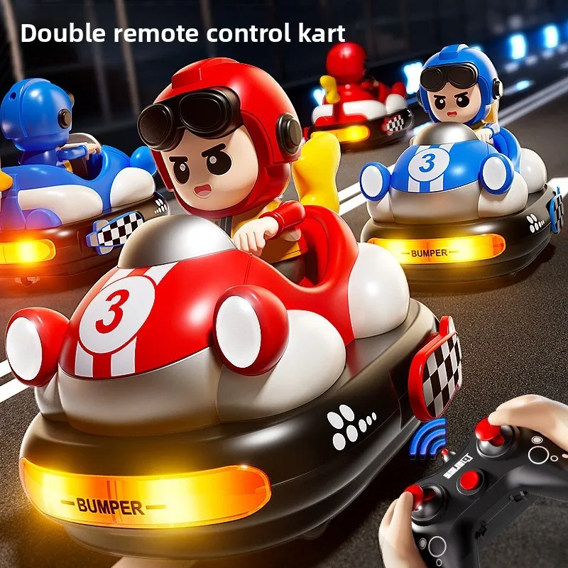 

Fun childhood remote control kart bumper battle RC car catapult toy light music remote control car parent-child racing game