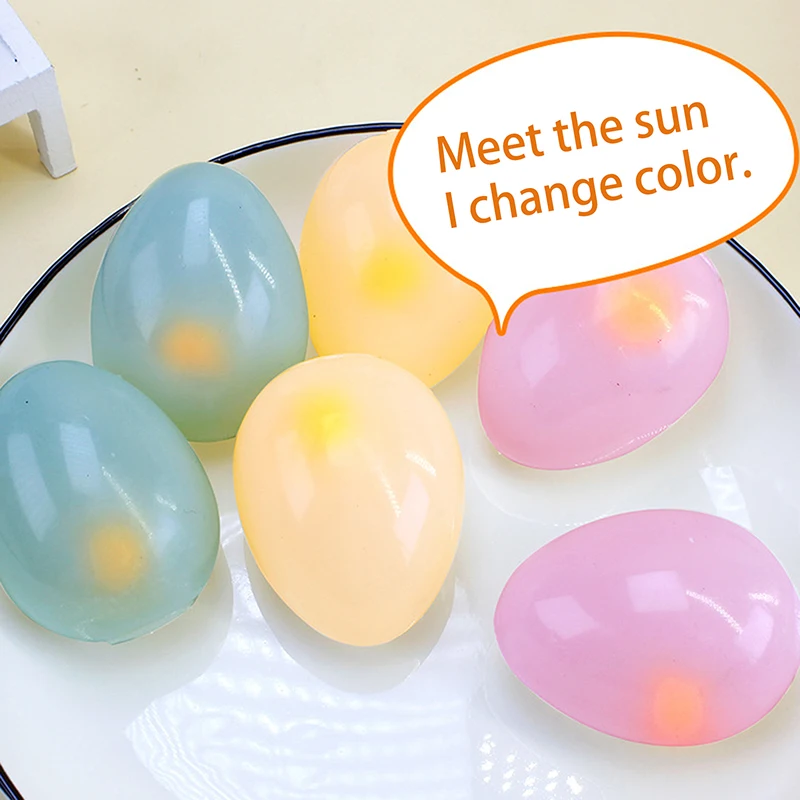 

1PCS New Maltose Color-changing Eggs With Egg Yolks To Relieve Stress, Squeeze And Enjoy The Sun Change Color To Vent