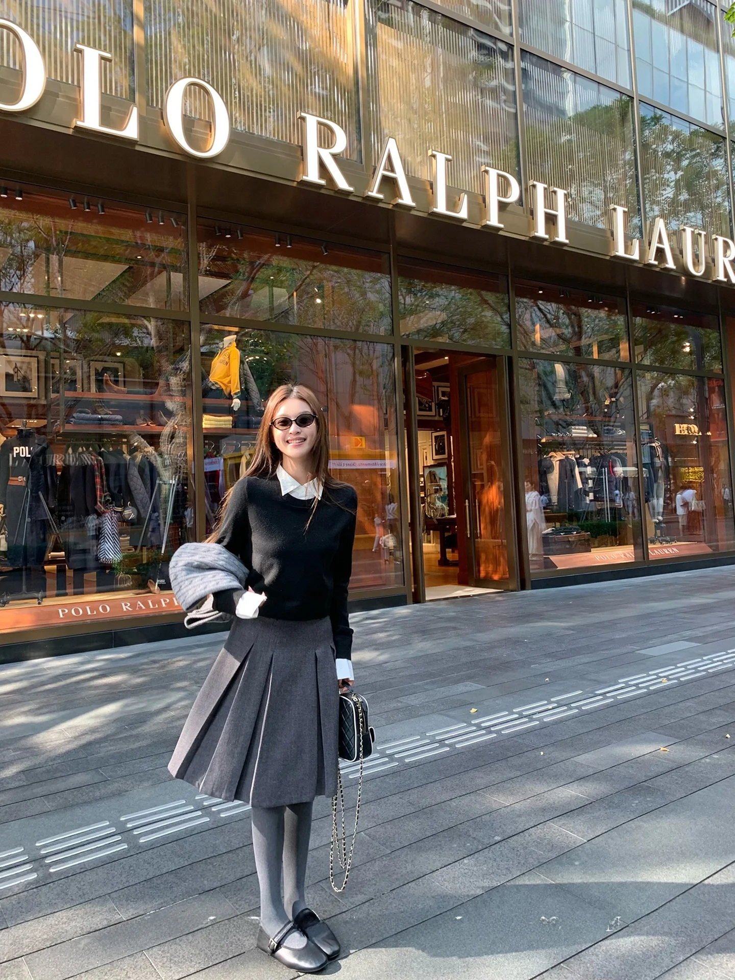 

Casual Sle Knitted Sweater irt Collar Patchwork Base Layer Top Fake Two-Piece Set Overhead Women's Faion