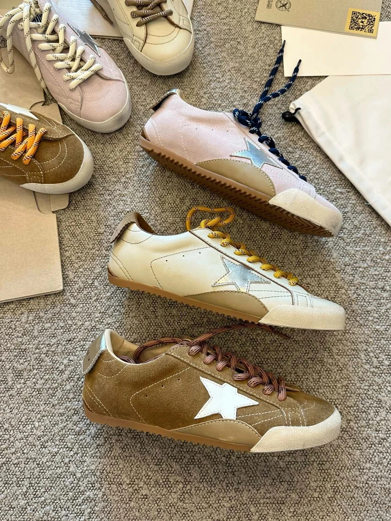 Vintage Star De Xin Board oes Damen Casual Vielseitig Clean Dir oe Color Rubbing Design Flat Bot Round Toe