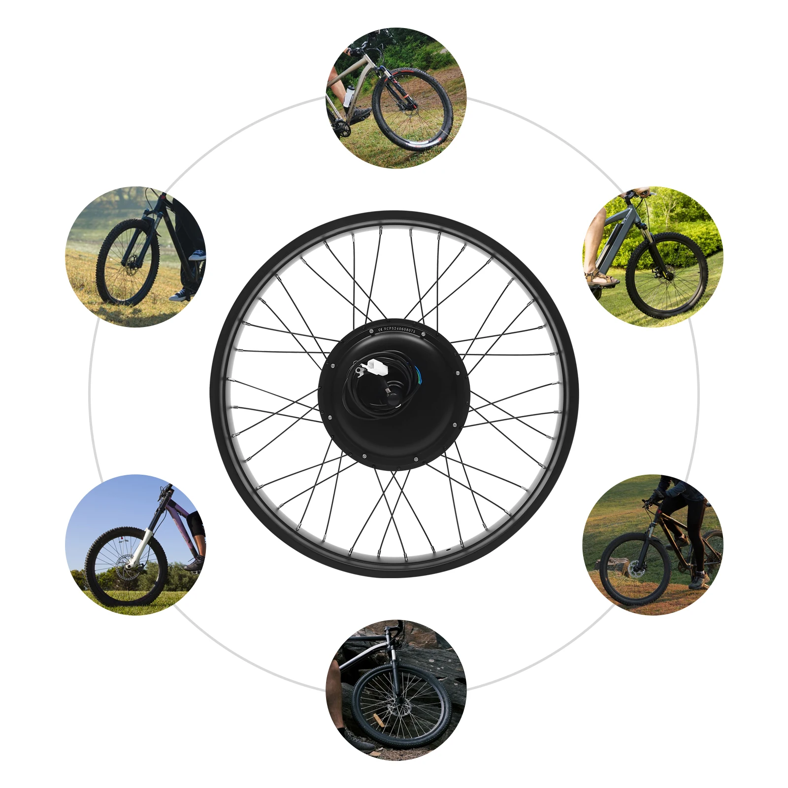 26 بوصة 1000 واط العجلات الأمامية دراجة كهربائية محور المحرك تيار مستمر 48 فولت فرش السيارات عدة ، شاشة الكريستال السائل دراجة كهربائية تحويل عدة