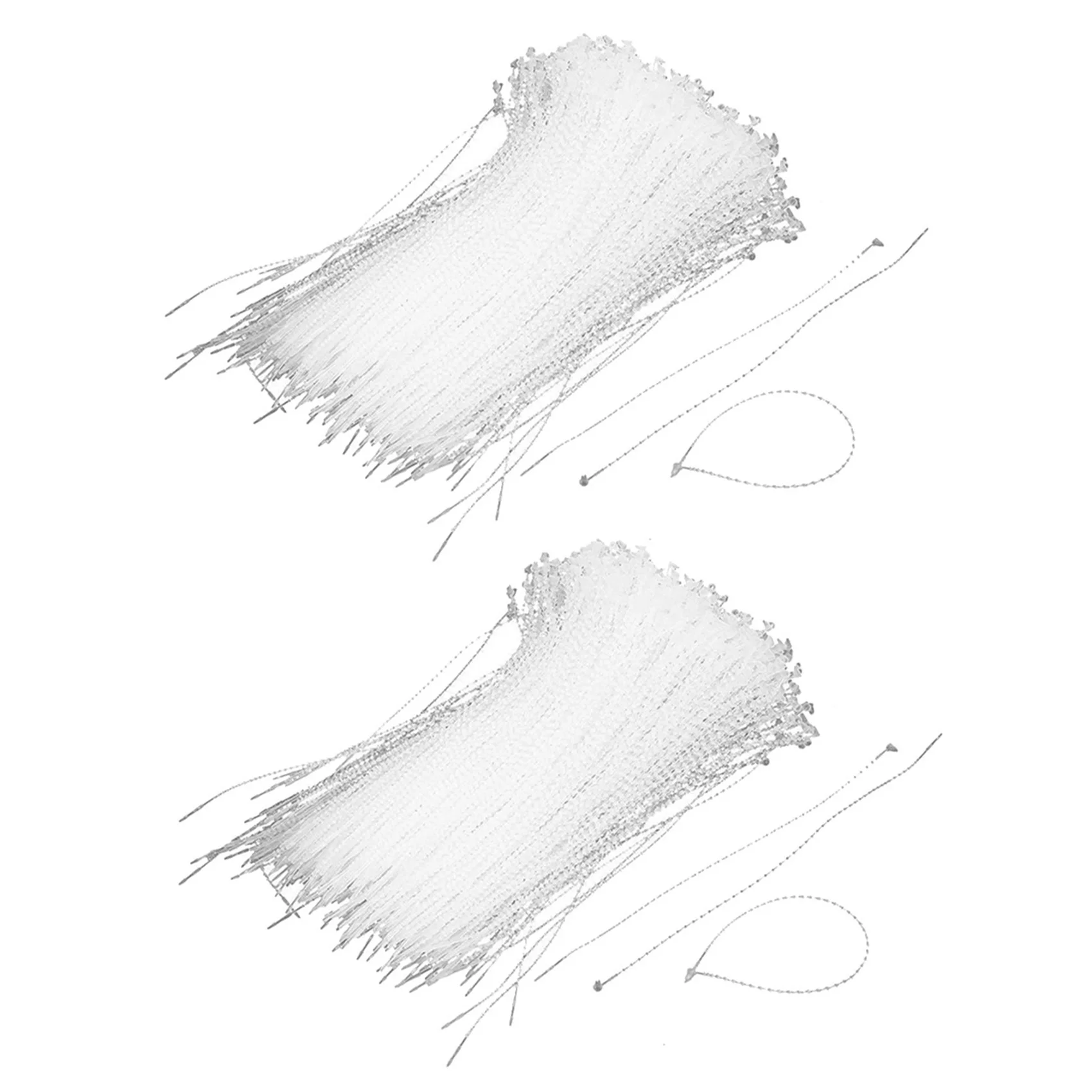 VOFUN-Plastic Packing Fasten String Cable Cord Loop Tie 18Cm 2000Pcs Transparent Color