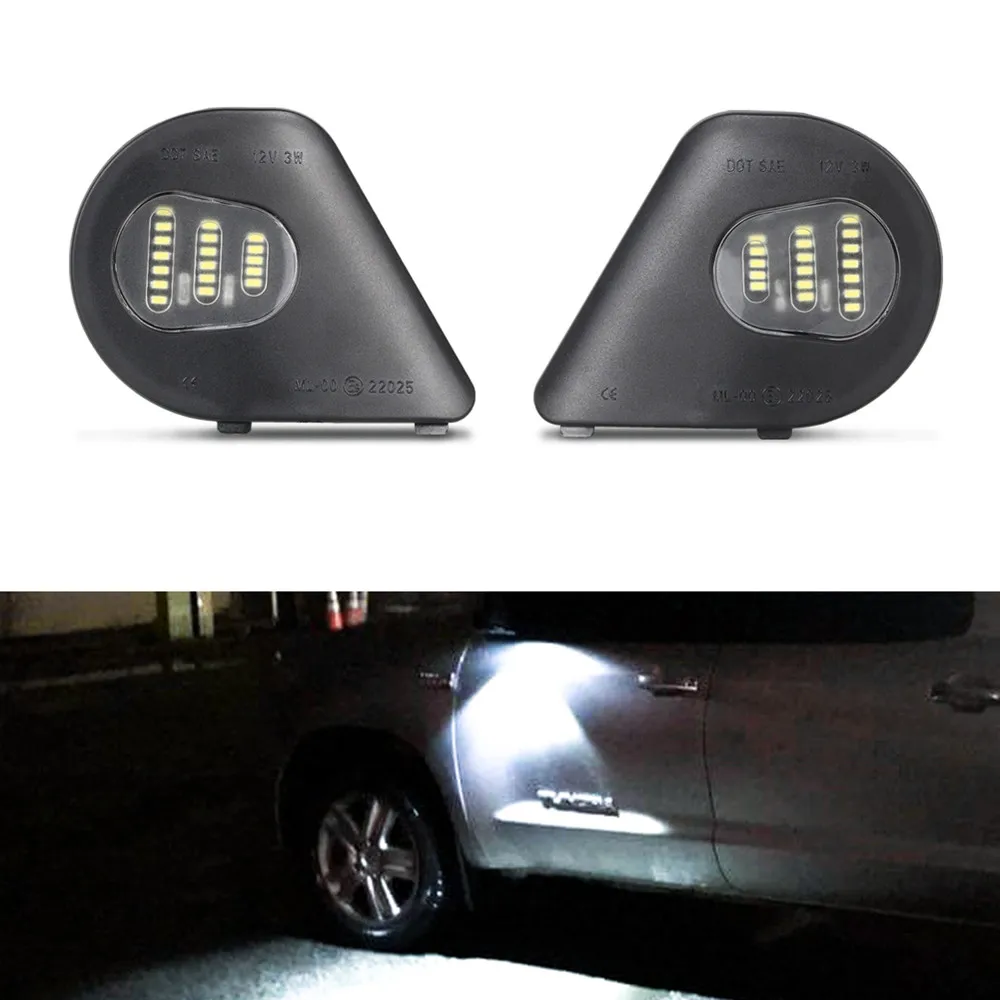 White LED Side Mirror Lights 2010 2011 2012-2019 For Dodge Ram 1500/2500/3500/4500/5500 Dodge Ram 5500 led Under Puddle Lamp