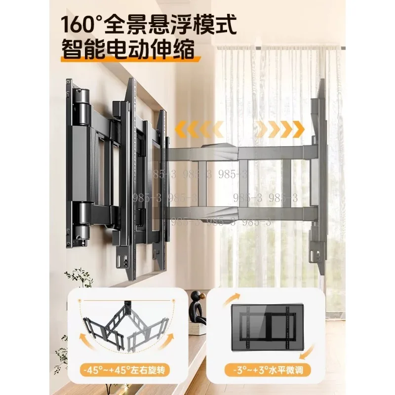 32-85 Inch Motorized TV Wall Mount, Electric Swing Arm Full Motion Bracket, Smart Remote Control Swivel TV Holder