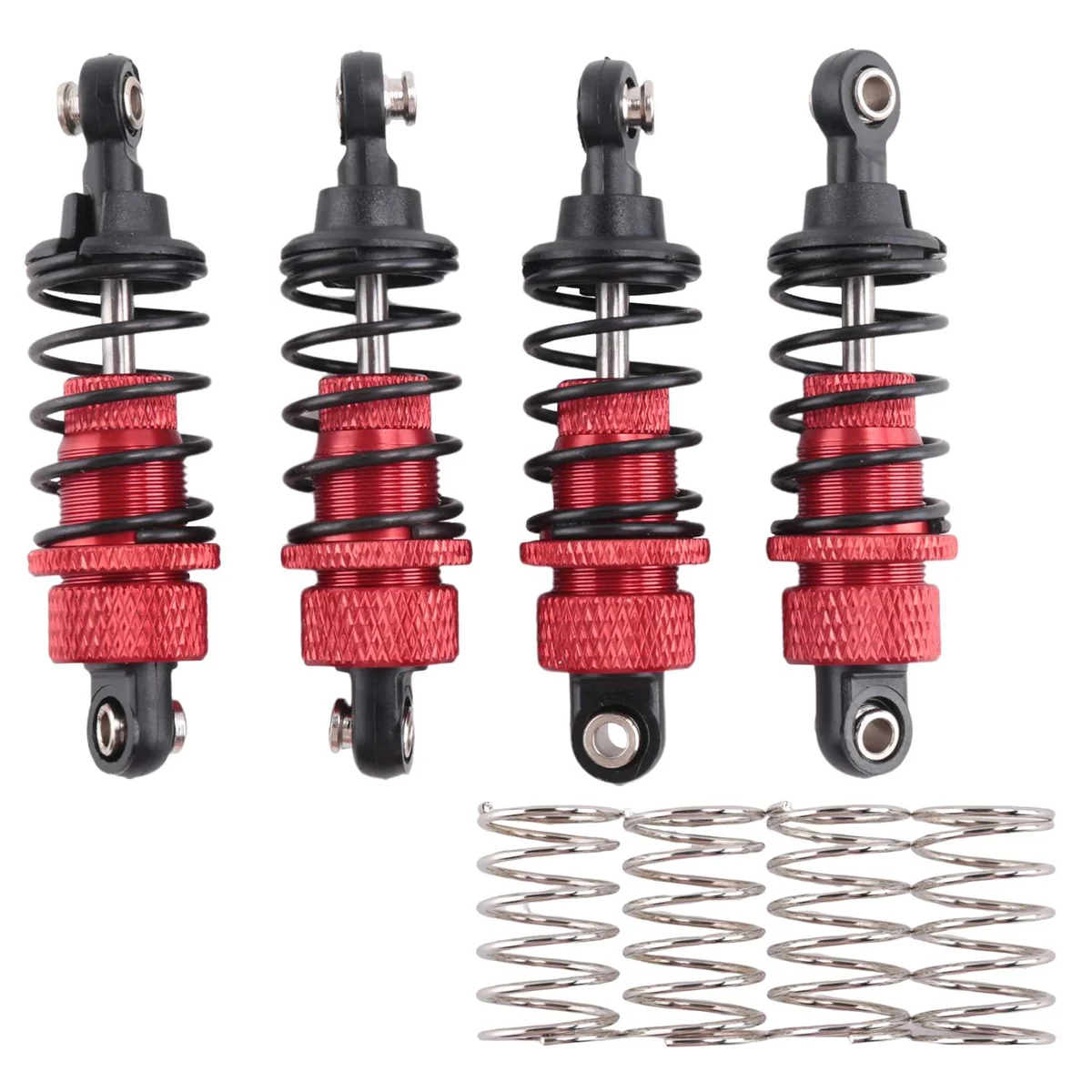 4Pcs RC Cars Aluminum Shock Absorber Front & Rear Damper for Tamiya TT-01 TT01 /TT02 M5 M6 1/10 RC Upgrade Parts Red