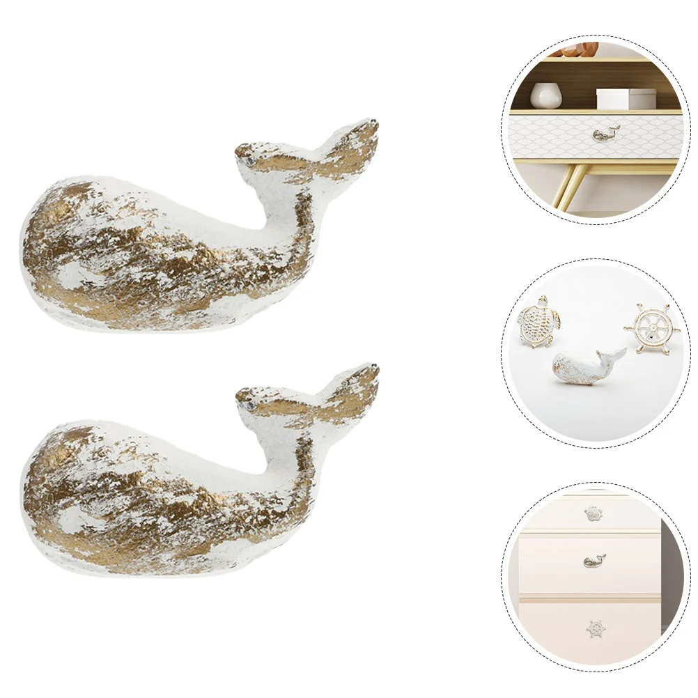 

2Pcs Whale Drawer Knob Cast Iron Cabinet Handle Furniture Pull Replacement for Kitchen Cupboard Dresser Wardrobe