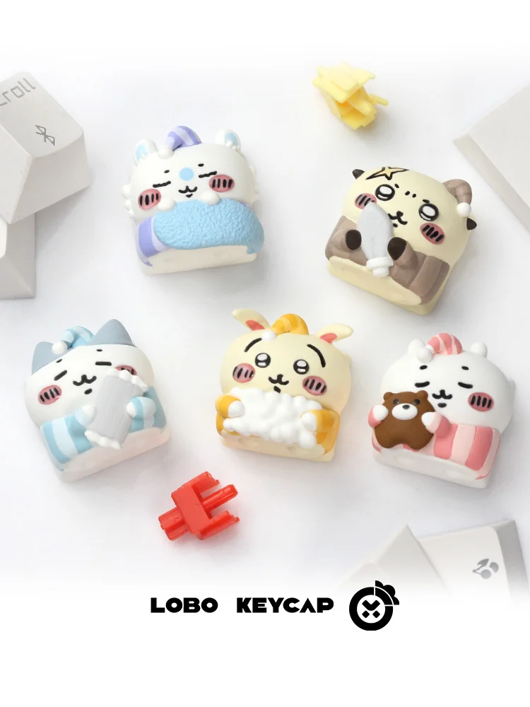 

Chiikawa keycaps Personalized Resin Art Sleepwear Keycaps Mechanical Keyboard Keycaps Gift