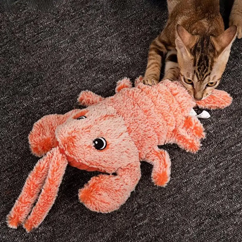 Electric Simulation Lobby Lobster Dog Toy Usb Rechargeable Lobster Dog Toy with Vibration Modes Catnip Realistic for Stress