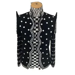 Handmade Men's Personality Crystal sequins Jacket Costumes Nightclub Male Singer DJ Performance Coat Party Show Stage Theme Wear