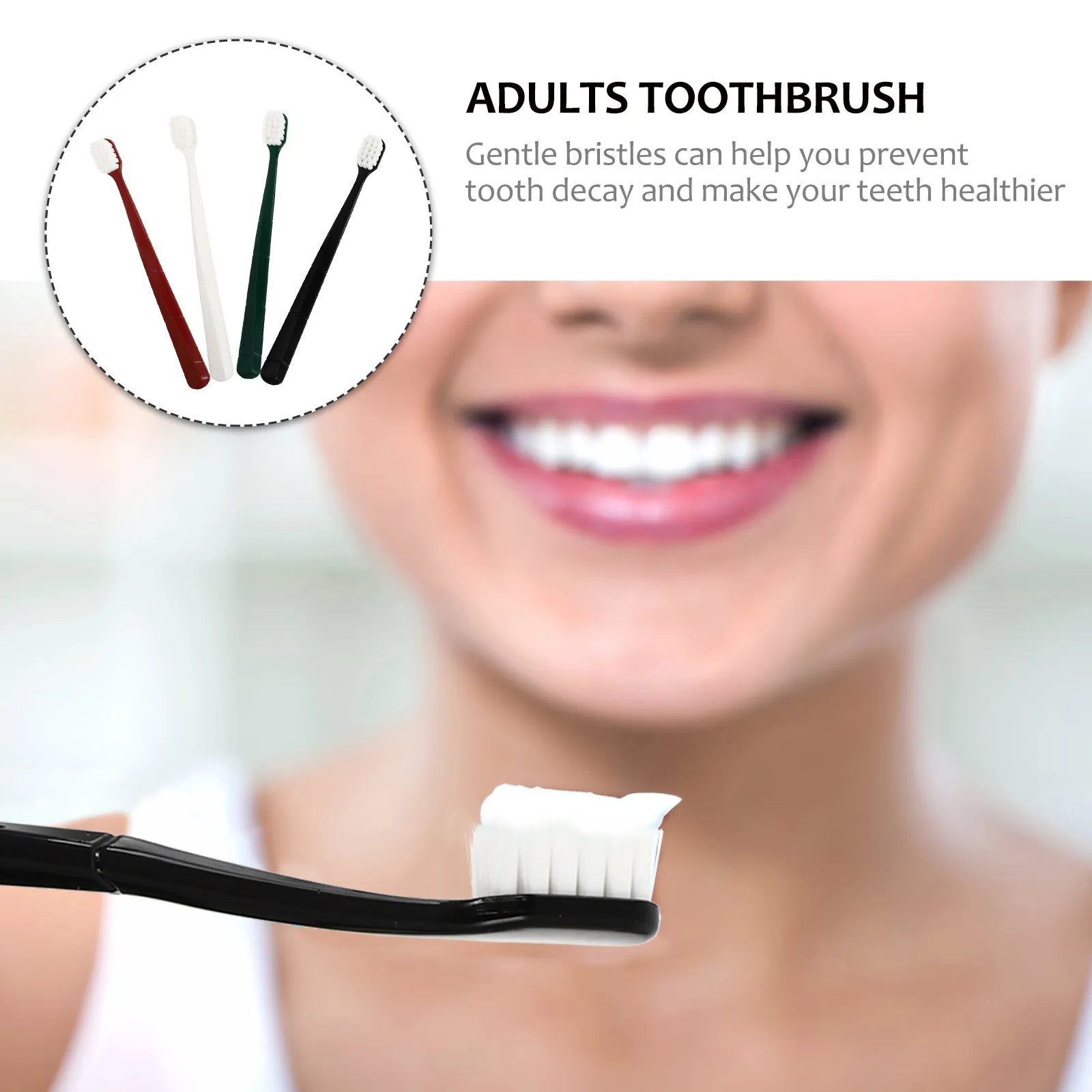 

4Pcs Soft Bristle Toothbrushes for Adults Comfortable Grip Manual Toothbrush Travel Home Use Oral Cleaning Brush