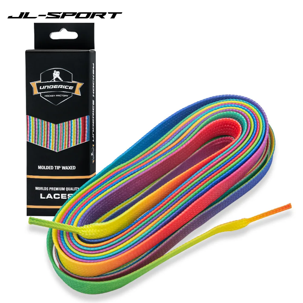 

Красочные шнурки для хоккейных коньков, вощеные шнурки 72/84/96/108/120/130 дюймов, двухслойная оплетка для катания на коньках, хоккейные кроссовки, аксессуары
