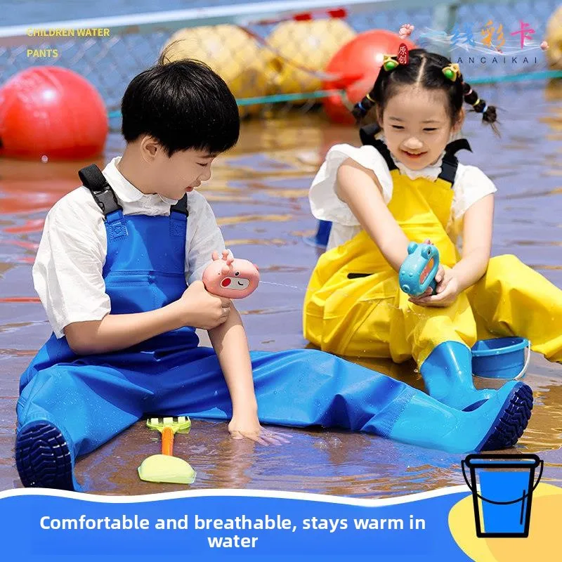 子供用全身防水ウェーディングパンツ、海産物採取用具、ベビー釣り道具、プラスチック製、ユニセックス、春シーズン