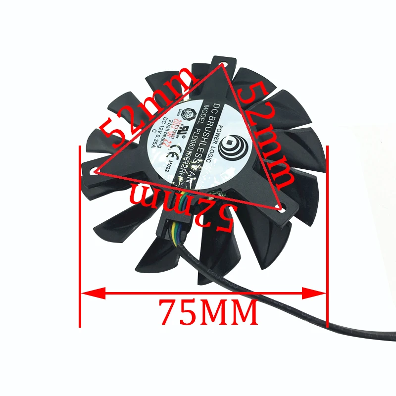 F​or MSI GTX 670 680 N570 N660 Video Card Fan PLD08010B12HH Original GTX670 GTX680 GTXN570 GTXN660 Graphics Card Cooling Fan