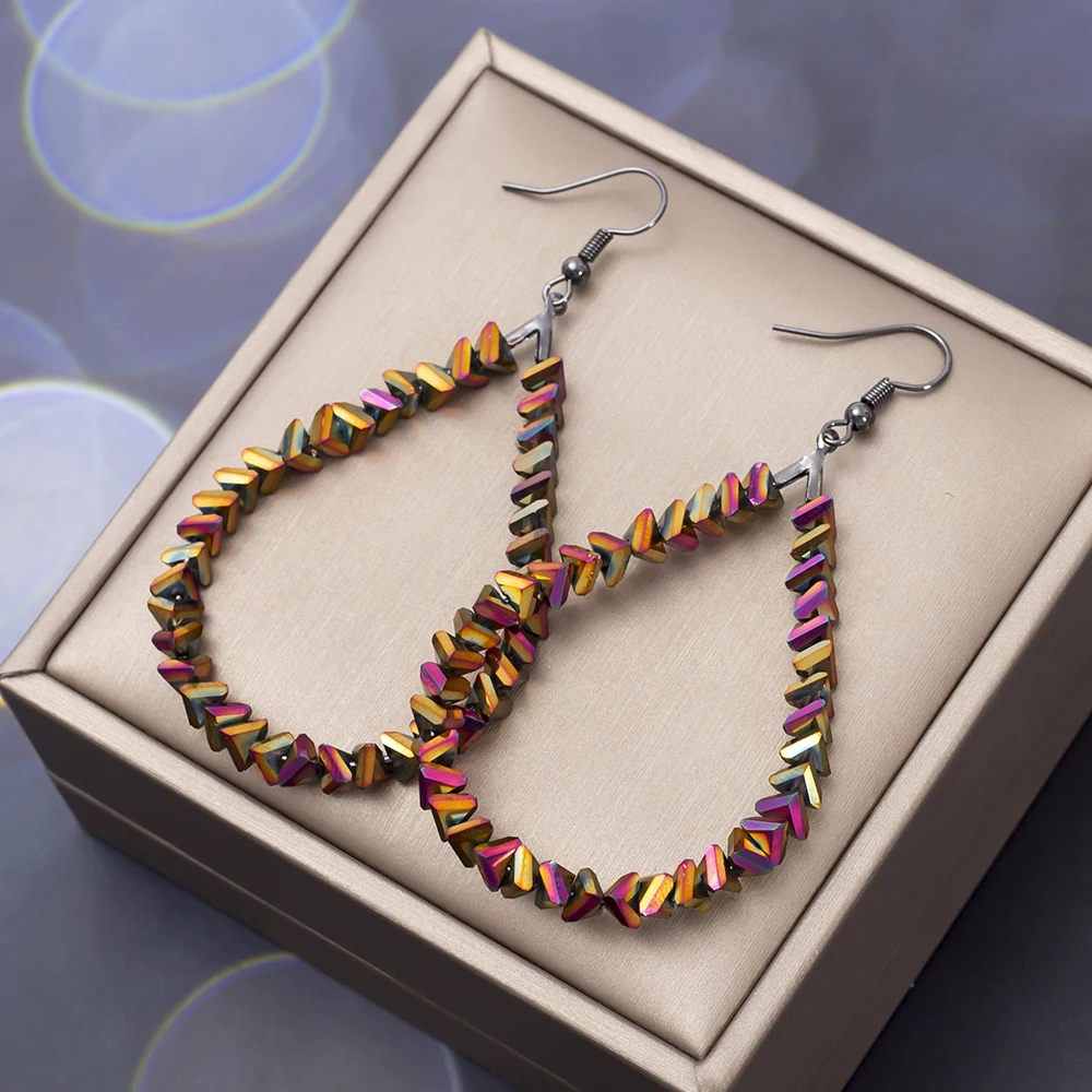 Neue handgefertigte Perlen-Ohrringe in Tropfenform für Damen, Vintage-Luxus, Imitationskristall, elegant, Trend 2026, für Urlaub und Alltag, Schmuck – Detail 5