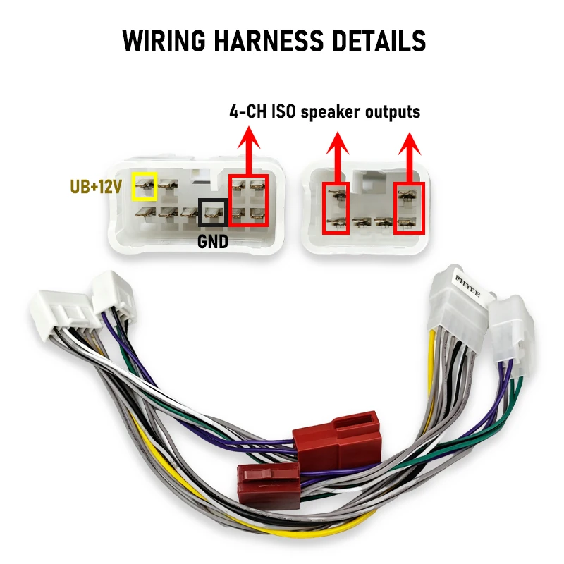 PHYEE 10-Pin & 6-Pin T-Harness-Adapter SOT-Anschluss für Toyota Corolla RAV4 Yaris Highlander Hilux Camry DSP-Verstärker Plug & Play – Detail 5