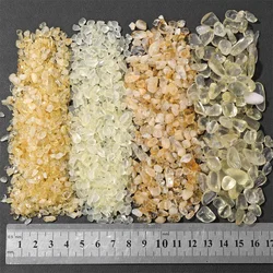 No Hole Natural Citrines Tumbled Stone Chips Beads Yellow Crystal Gravel Quartz Mineral Specimen Stone Decoration Tank Bonsai