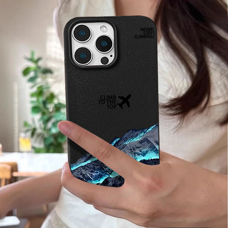 For iPhone 16e 16 15 14 13 12 Pro Max 11 Case Airplane Snow Mountain Silicone Phone Cover For iPhone 16 15 Plus 13 12 Pro Funda