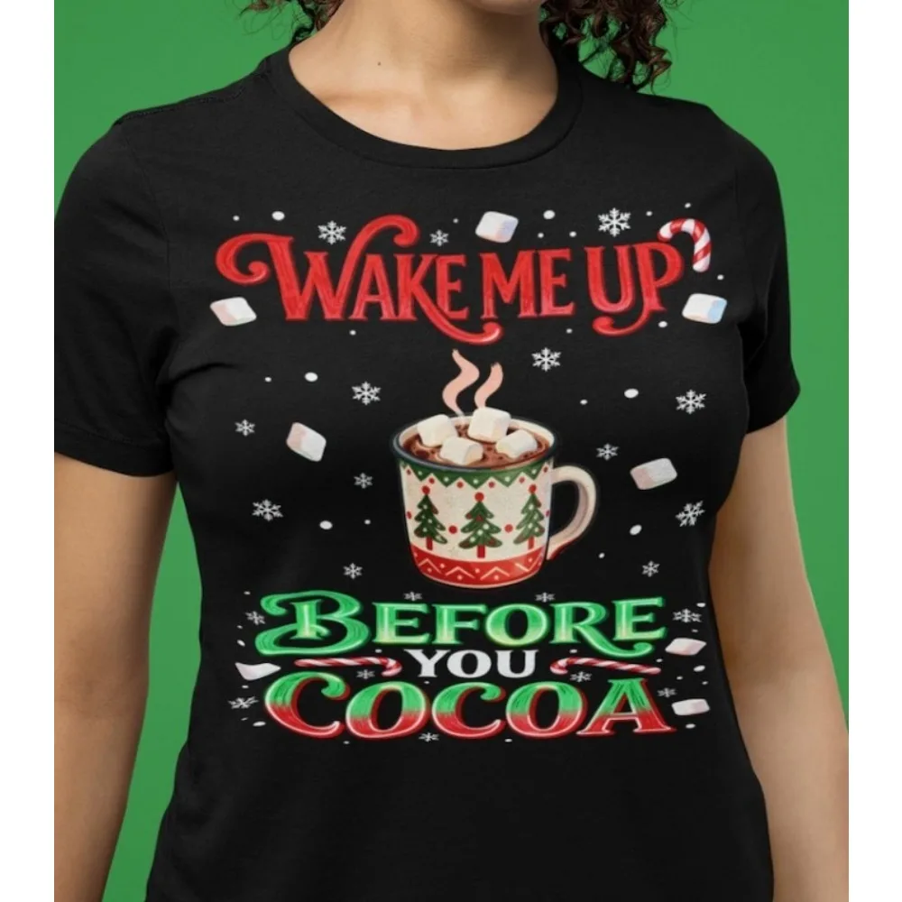 

Рождественская футболка Wham! Wake Me Up Before You Какао Последняя рождественская рубашка Симпатичные праздничные футболки Праздничные футболки Семейные мужские и женские топы